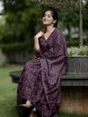Purple Colour Rayon Printed Kurti With Pant Dupatta Wholesale Price In Surat Aaradhna 2052